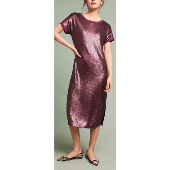 New Anthropologie Tunic Sequined Dress size small - Picture 3 of 4
